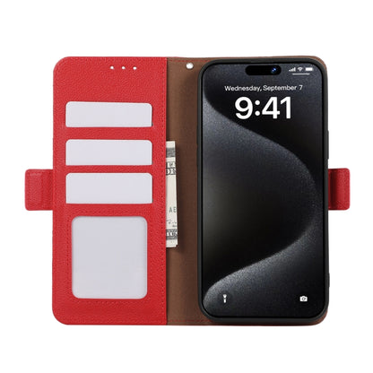 For Samsung Galaxy S25 Ultra ABEEL Side-Magnetic Litchi Pattern Leather RFID Phone Case(Red) by buy2fix