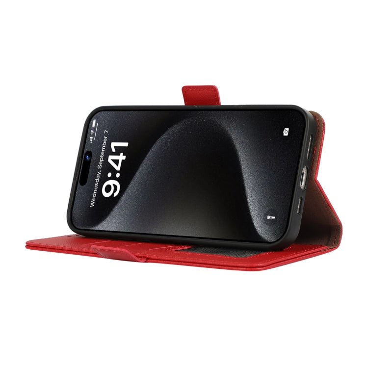 For Samsung Galaxy S25 Ultra ABEEL Side-Magnetic Litchi Pattern Leather RFID Phone Case(Red) by buy2fix