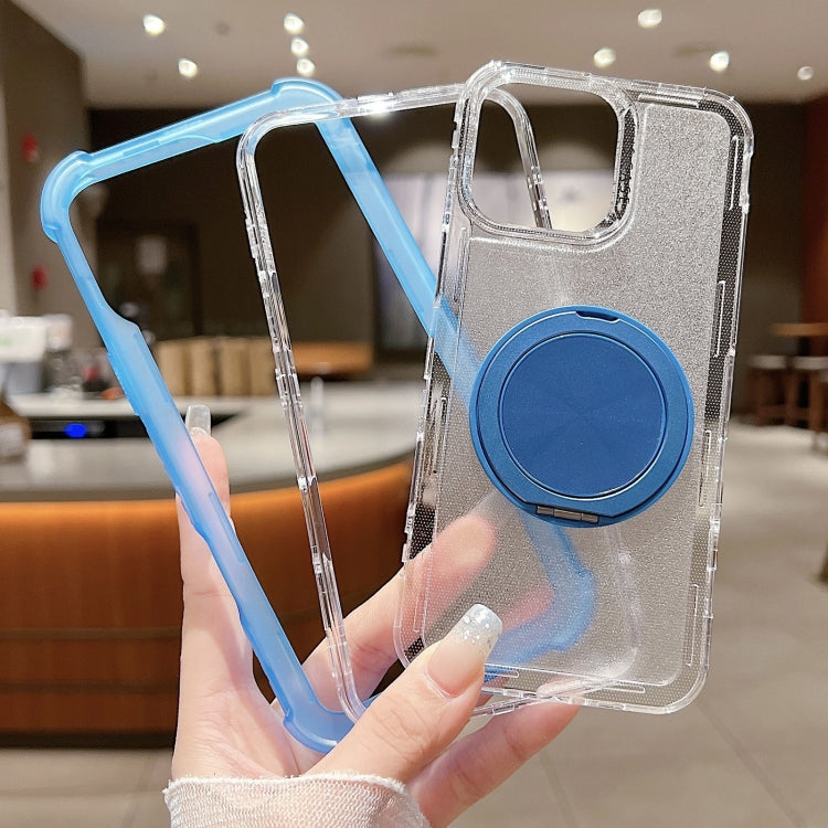 For iPhone 16 Pro Matte TPU Hybrid PC 3-in-1 MagSafe Holder Phone Case(White) by buy2fix