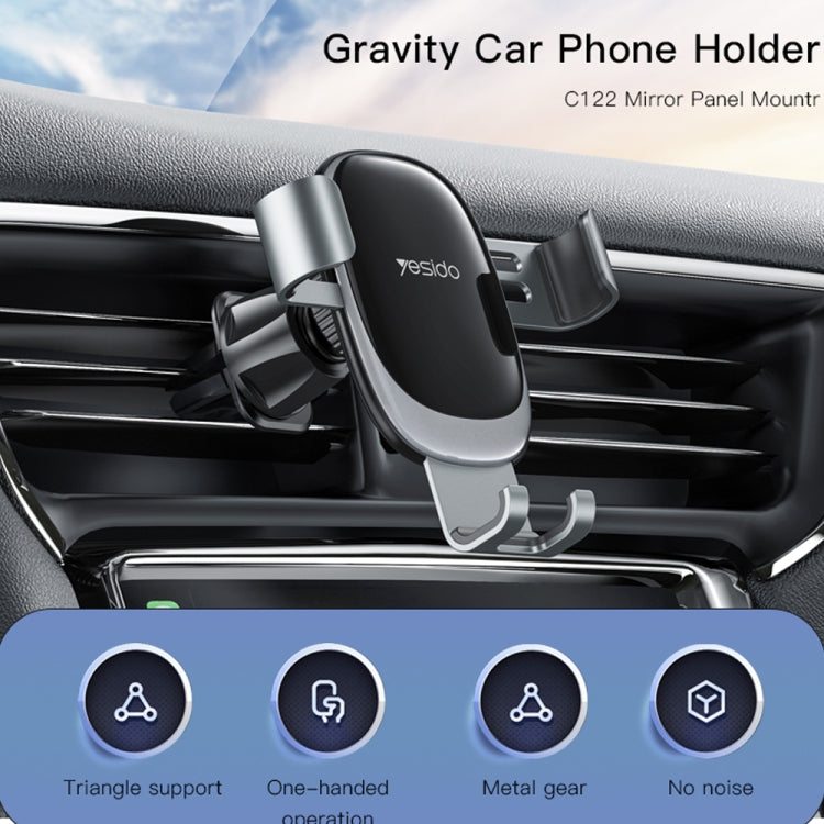 Yesido C122 Car Air Outlet Gravity Clamp Arm Mobile Phone Holder(Black) - Universal Car Holders by Yesido | Online Shopping UK | buy2fix