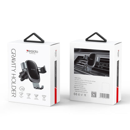Yesido C122 Car Air Outlet Gravity Clamp Arm Mobile Phone Holder(Black) - Universal Car Holders by Yesido | Online Shopping UK | buy2fix