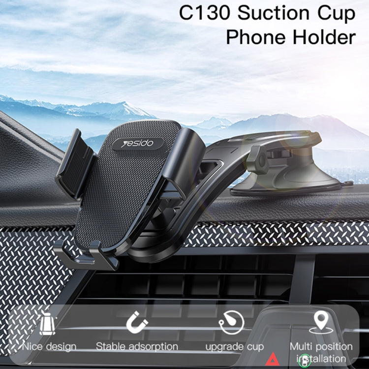 Yesido C130 Car Dashboard Suction Cup Type Mobile Phone Holder(Black) - Universal Car Holders by Yesido | Online Shopping UK | buy2fix
