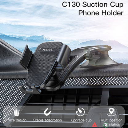 Yesido C130 Car Dashboard Suction Cup Type Mobile Phone Holder(Black) - Universal Car Holders by Yesido | Online Shopping UK | buy2fix