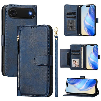 For iPhone Air Multi-Card Slots Zipper Wallet Leather Phone Case(Blue) - iPhone Air Cases by buy2fix | Online Shopping UK | buy2fix