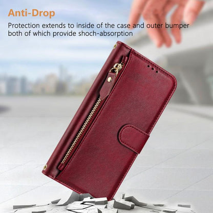 For iPhone Air Multi-Card Slots Zipper Wallet Leather Phone Case(Dark Red) - iPhone Air Cases by buy2fix | Online Shopping UK | buy2fix
