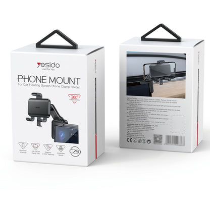 Yesido C250 Phone Clamp Holder For Car Floating Screen(Black) - Universal Car Holders by Yesido | Online Shopping UK | buy2fix