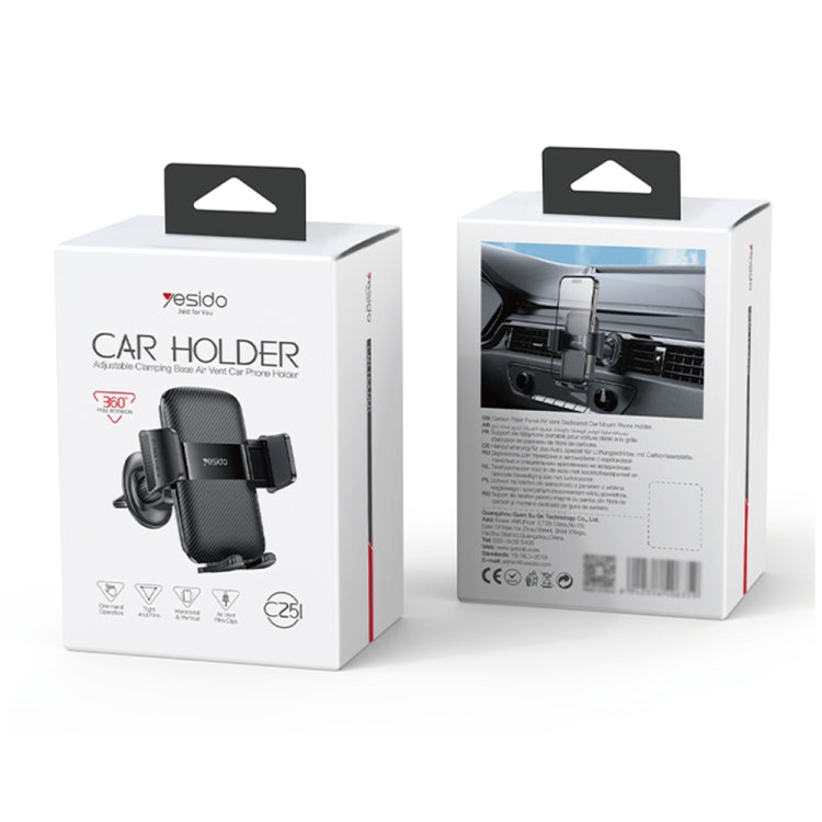Yesido C251 Car Air Outlet Gravity Clamp Mobile Phone Holder(Black) - Universal Car Holders by Yesido | Online Shopping UK | buy2fix