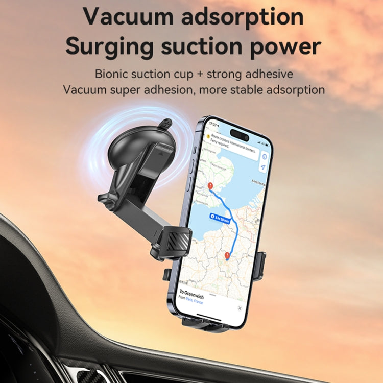 Yesido C267 Suction Cup Gravity Clamp Car Phone Holder(Black) by Yesido