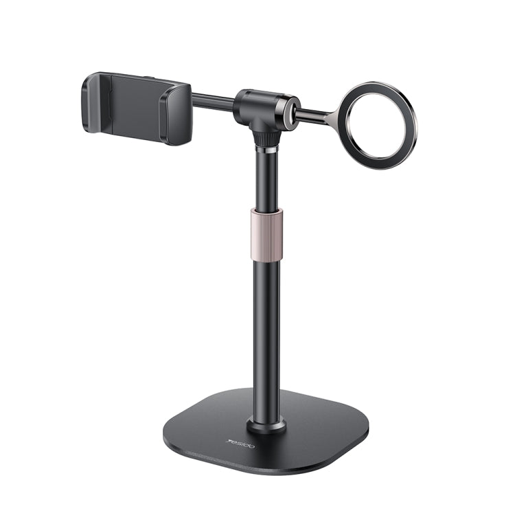 Yesido C297 Dual-use Live Broadcast Desktop Stand Metal Spring Clip / Magnetic Ring(Black) - Desktop Holder by Yesido | Online Shopping UK | buy2fix