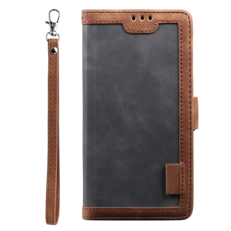 For Samsung Galaxy S25+ 5G Retro Splicing Horizontal Flip Leather Phone Case(Grey) - Galaxy S25+ 5G Cases by buy2fix | Online Shopping UK | buy2fix