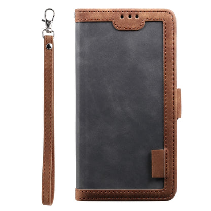 For Samsung Galaxy S25+ 5G Retro Splicing Horizontal Flip Leather Phone Case(Grey) - Galaxy S25+ 5G Cases by buy2fix | Online Shopping UK | buy2fix