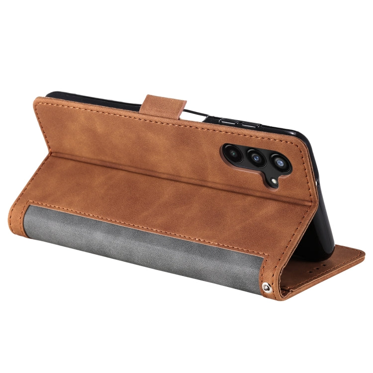 For Samsung Galaxy S25+ 5G Retro Splicing Horizontal Flip Leather Phone Case(Grey) - Galaxy S25+ 5G Cases by buy2fix | Online Shopping UK | buy2fix