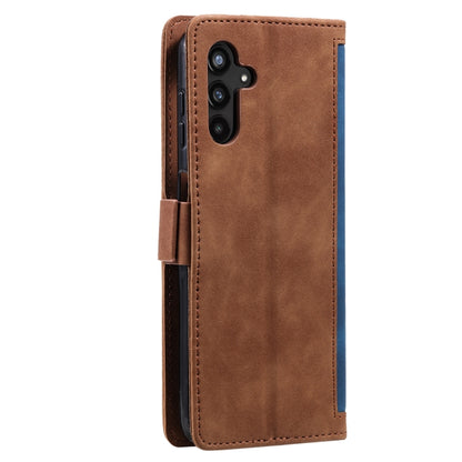 For Samsung Galaxy S25+ 5G Retro Splicing Horizontal Flip Leather Phone Case(Blue) - Galaxy S25+ 5G Cases by buy2fix | Online Shopping UK | buy2fix