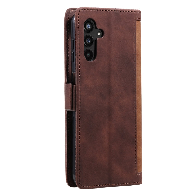 For Samsung Galaxy S25+ 5G Retro Splicing Horizontal Flip Leather Phone Case(Brown) - Galaxy S25+ 5G Cases by buy2fix | Online Shopping UK | buy2fix