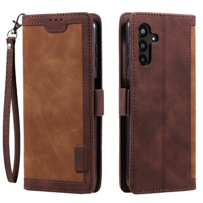 For Samsung Galaxy S25+ 5G Retro Splicing Horizontal Flip Leather Phone Case(Brown) - Galaxy S25+ 5G Cases by buy2fix | Online Shopping UK | buy2fix