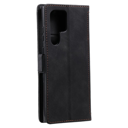 For Samsung Galaxy S25 Ultra 5G Retro Splicing Horizontal Flip Leather Phone Case(Black) by buy2fix