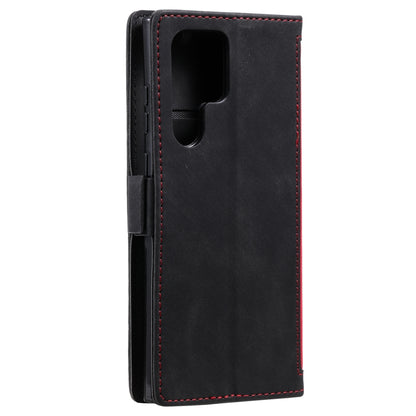 For Samsung Galaxy S25 Ultra 5G Retro Splicing Horizontal Flip Leather Phone Case(Red) by buy2fix