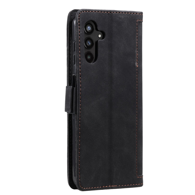 For Samsung Galaxy S25 5G Retro Splicing Horizontal Flip Leather Phone Case(Black) by buy2fix