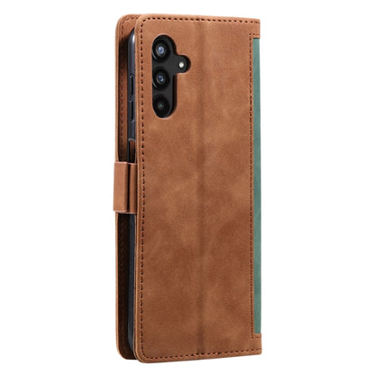 For Samsung Galaxy S25 5G Retro Splicing Horizontal Flip Leather Phone Case(Green) by buy2fix