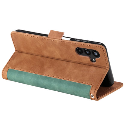 For Samsung Galaxy S25 5G Retro Splicing Horizontal Flip Leather Phone Case(Green) by buy2fix