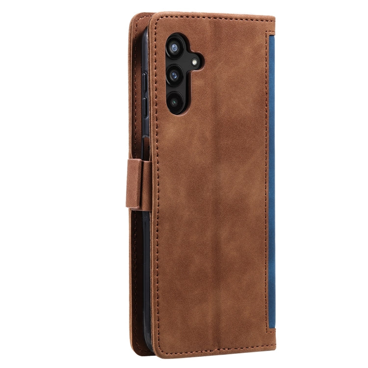 For Samsung Galaxy S25 5G Retro Splicing Horizontal Flip Leather Phone Case(Blue) by buy2fix