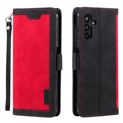 For Samsung Galaxy S25 5G Retro Splicing Horizontal Flip Leather Phone Case(Red) by buy2fix