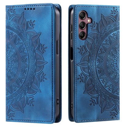 For Samsung Galaxy S25 5G Totem Embossed Magnetic Leather Phone Case(Blue) by buy2fix