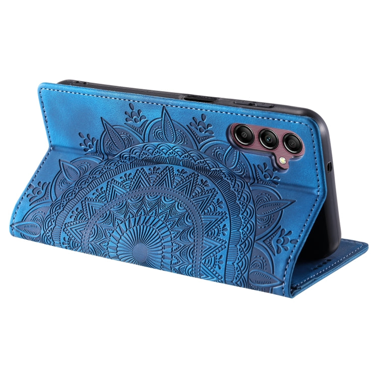 For Samsung Galaxy S25 5G Totem Embossed Magnetic Leather Phone Case(Blue) by buy2fix