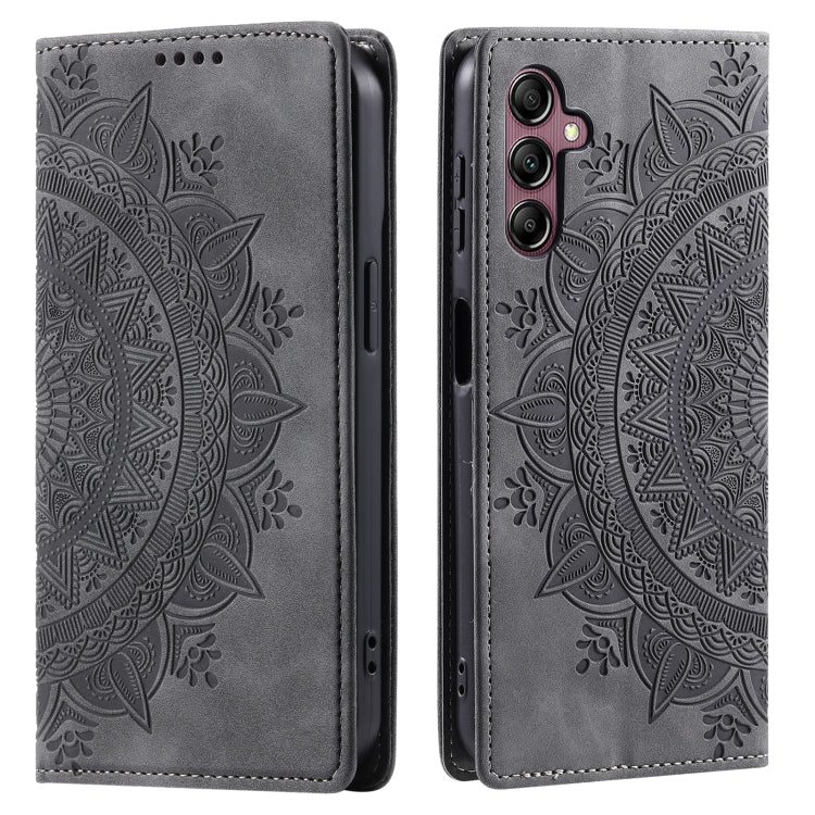 For Samsung Galaxy S25 5G Totem Embossed Magnetic Leather Phone Case(Grey) by buy2fix