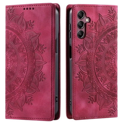 For Samsung Galaxy S25 5G Totem Embossed Magnetic Leather Phone Case(Red) by buy2fix