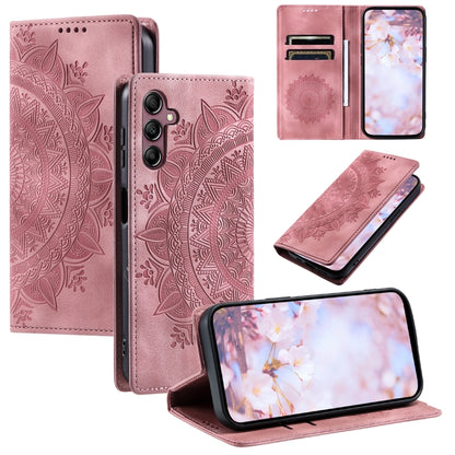 For Samsung Galaxy S25 5G Totem Embossed Magnetic Leather Phone Case(Rose Gold) by buy2fix