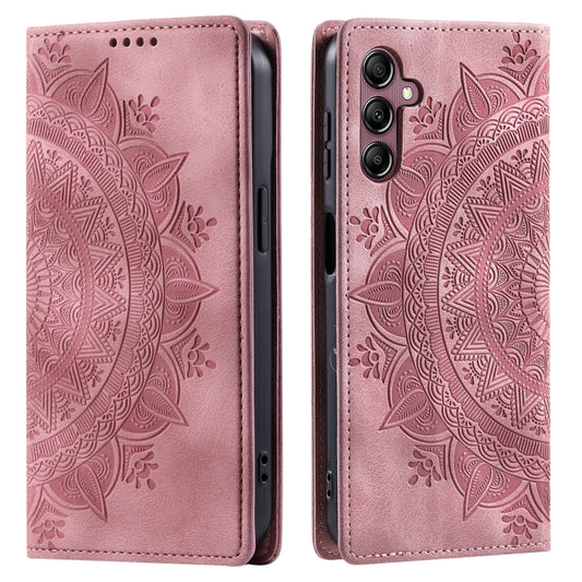 For Samsung Galaxy S25 5G Totem Embossed Magnetic Leather Phone Case(Rose Gold) by buy2fix