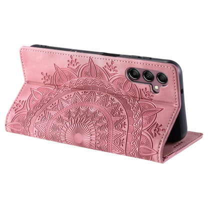 For Samsung Galaxy S25 5G Totem Embossed Magnetic Leather Phone Case(Rose Gold) by buy2fix