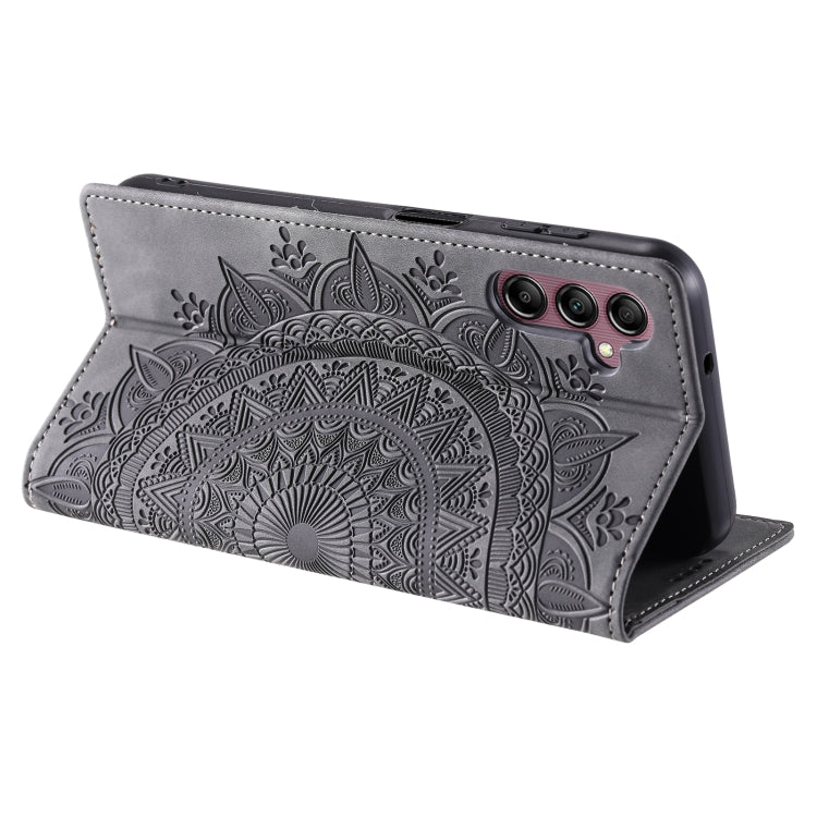 For Samsung Galaxy S25+ 5G Totem Embossed Magnetic Leather Phone Case(Grey) - Galaxy S25+ 5G Cases by buy2fix | Online Shopping UK | buy2fix