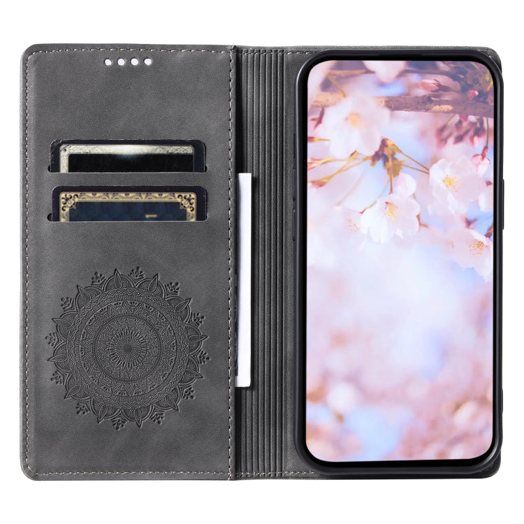 For Samsung Galaxy S25 Ultra 5G Totem Embossed Magnetic Leather Phone Case(Grey) by buy2fix