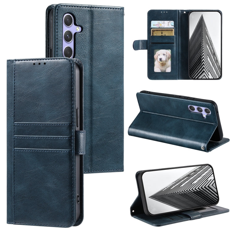 For Samsung Galaxy S25 5G Simple 6-Card Wallet Leather Phone Case(Navy Blue) by buy2fix