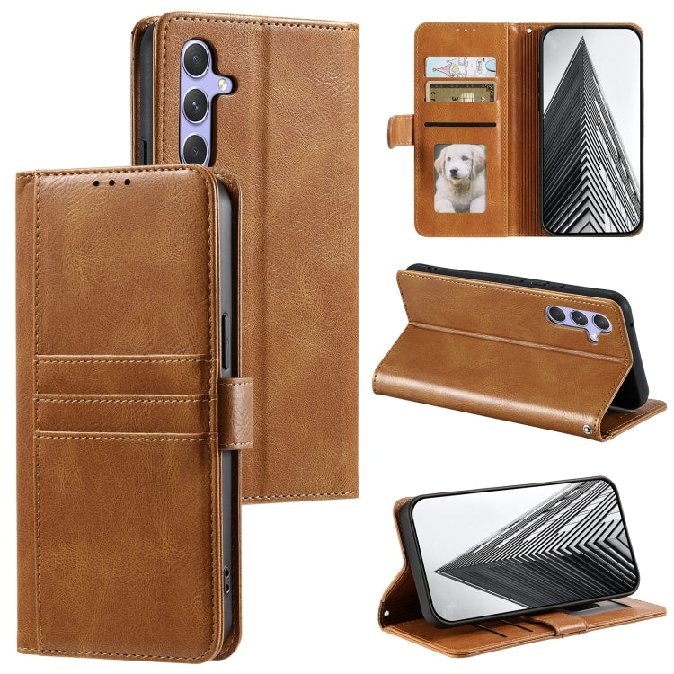 For Samsung Galaxy S25 5G Simple 6-Card Wallet Leather Phone Case(Brown) by buy2fix