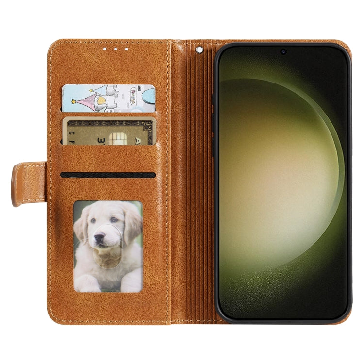 For Samsung Galaxy S25 5G Simple 6-Card Wallet Leather Phone Case(Brown) by buy2fix