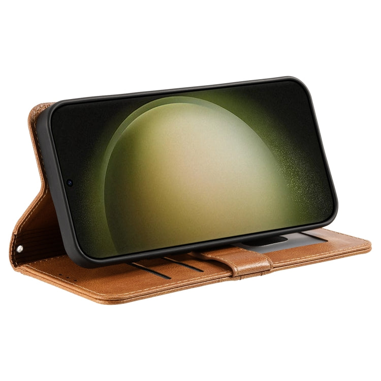 For Samsung Galaxy S25 5G Simple 6-Card Wallet Leather Phone Case(Brown) by buy2fix