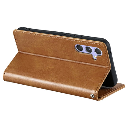 For Samsung Galaxy S25 5G Simple 6-Card Wallet Leather Phone Case(Brown) by buy2fix
