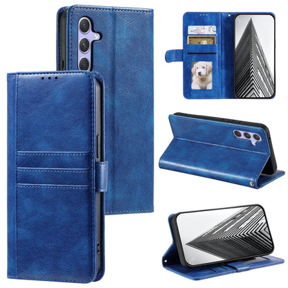 For Samsung Galaxy S25 5G Simple 6-Card Wallet Leather Phone Case(Blue) by buy2fix