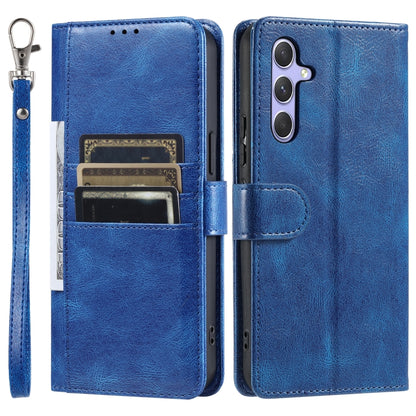 For Samsung Galaxy S25 5G Simple 6-Card Wallet Leather Phone Case(Blue) by buy2fix
