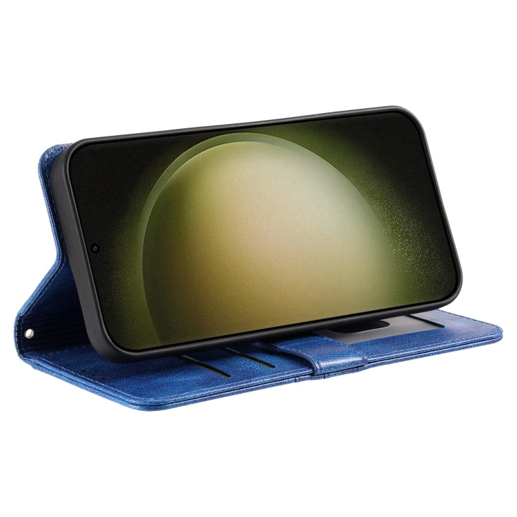 For Samsung Galaxy S25 5G Simple 6-Card Wallet Leather Phone Case(Blue) by buy2fix