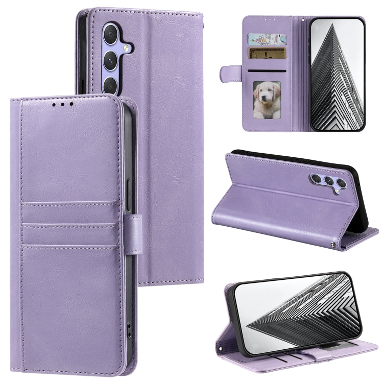 For Samsung Galaxy S25 5G Simple 6-Card Wallet Leather Phone Case(Purple) by buy2fix