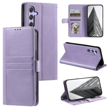 For Samsung Galaxy S25 5G Simple 6-Card Wallet Leather Phone Case(Purple) by buy2fix
