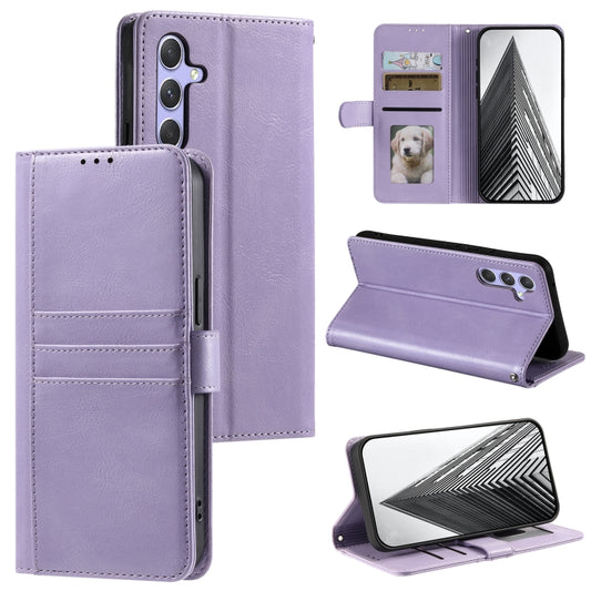 For Samsung Galaxy S25 5G Simple 6-Card Wallet Leather Phone Case(Purple) by buy2fix