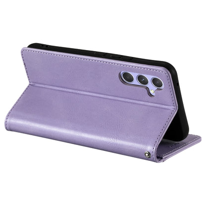 For Samsung Galaxy S25 5G Simple 6-Card Wallet Leather Phone Case(Purple) by buy2fix
