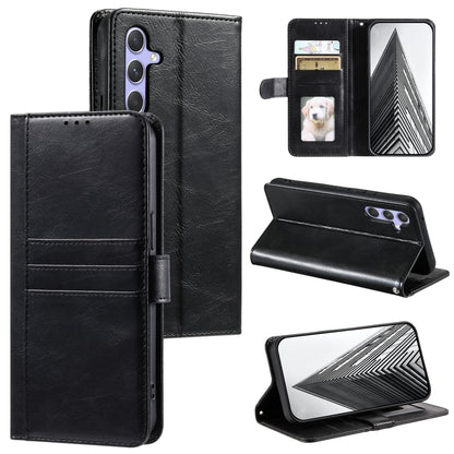 For Samsung Galaxy S25 5G Simple 6-Card Wallet Leather Phone Case(Black) by buy2fix