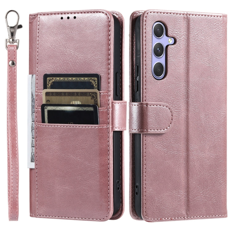 For Samsung Galaxy S25+ 5G Simple 6-Card Wallet Leather Phone Case(Rose Gold) - Galaxy S25+ 5G Cases by buy2fix | Online Shopping UK | buy2fix