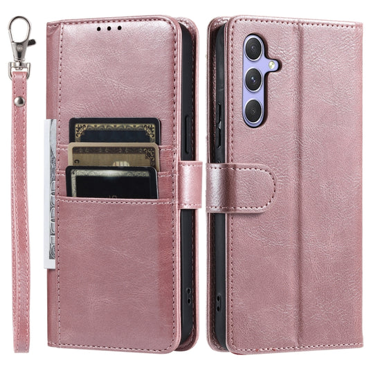 For Samsung Galaxy S25+ 5G Simple 6-Card Wallet Leather Phone Case(Rose Gold) by buy2fix